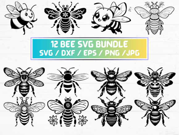 12 Bee SVG. DXF. EPS. JPG. PNG Files: A Complete Guide for Designers and Creators