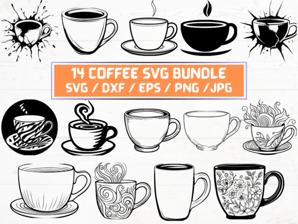 14 Coffee SVG Laser Cut: A Digital Asset for Creative Projects