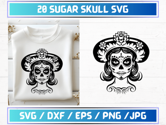 20 Sugar Skull SVG Files: A Digital Resource for Creative Projects