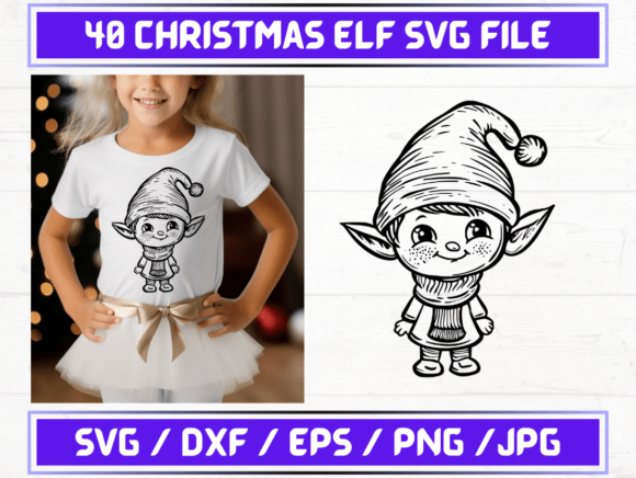 40 Christmas Elf SVG File for Creative Projects