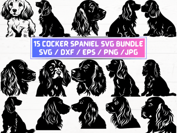 Cocker Spaniel Dog SVG Files for Creative Projects