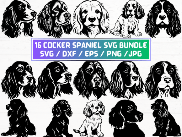 Cocker Spaniel SVG, DXF, EPS, JPG, and PNG Files: A Digital Asset for Modern Creators