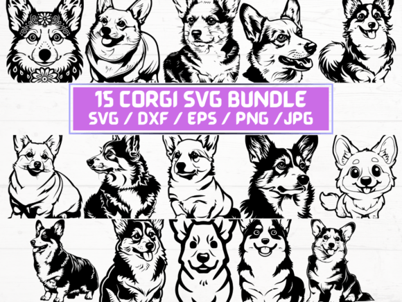 Corgi Dog SVG, DXF, EPS, JPG, and PNG Files: A Versatile Digital Asset for Creators and Businesses