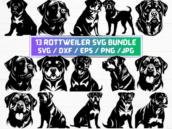Rottweiler Dog SVG Bundle: A Digital Asset for Designers and Creators