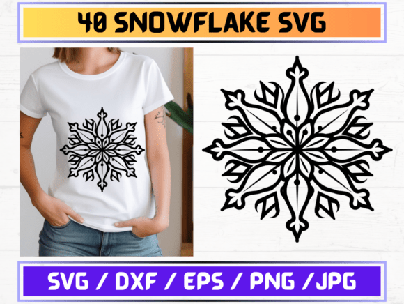 Snowflake SVG DXF EPS JPG PNG for Creative Projects